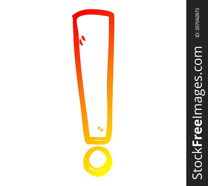 warm gradient line drawing of a cartoon exclamation mark