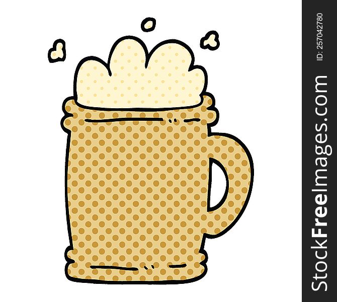 comic book style cartoon beer tankard