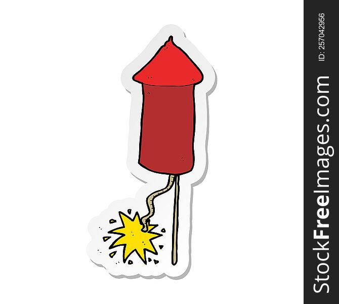 sticker of a cartoon firework