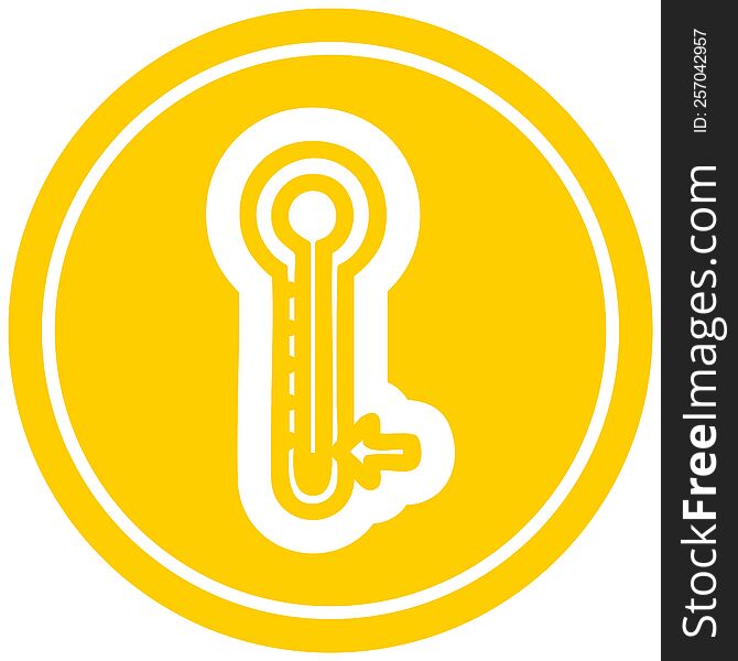 low temperature circular icon symbol