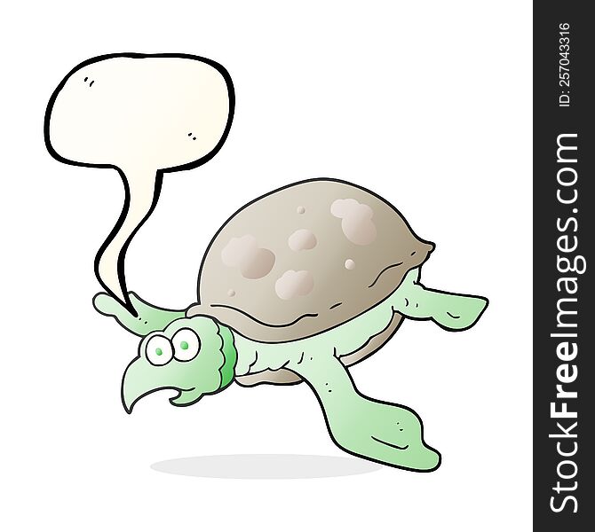 Speech Bubble Cartoon Turtle