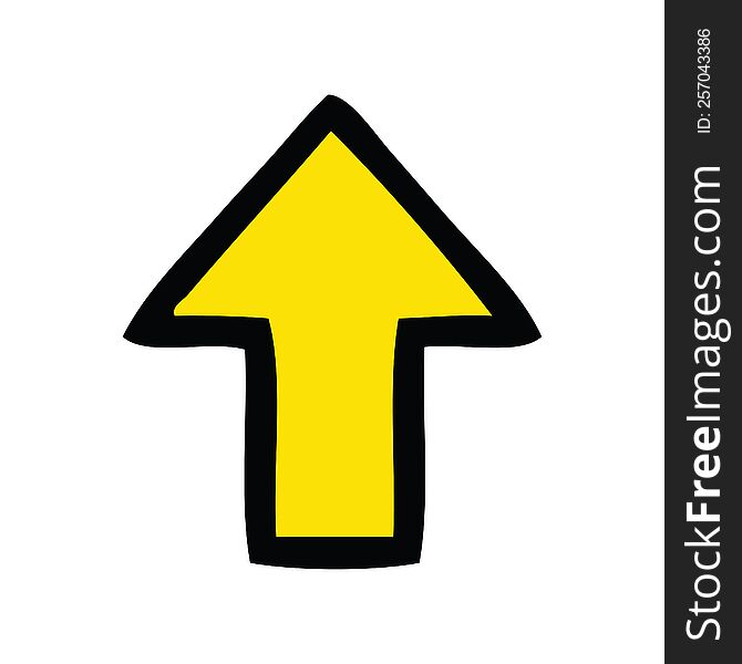 cute cartoon of a directional arrow