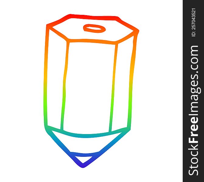 rainbow gradient line drawing of a cartoon colored pencil