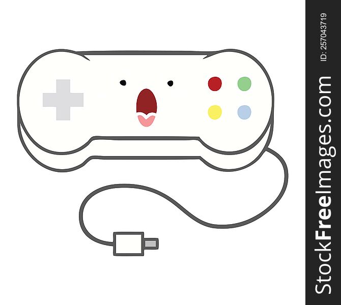 Flat Color Retro Cartoon Game Controller