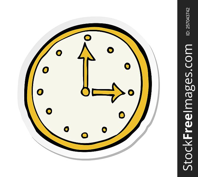 Sticker Of A Cartoon Clock Symbol