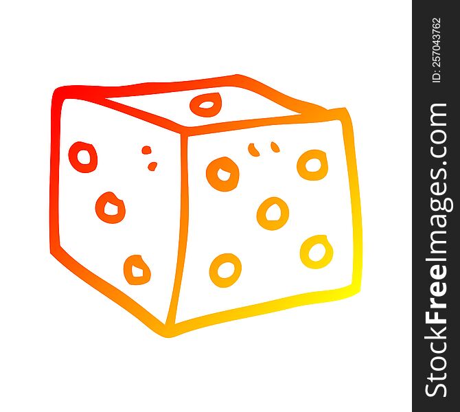 warm gradient line drawing of a cartoon classic dice