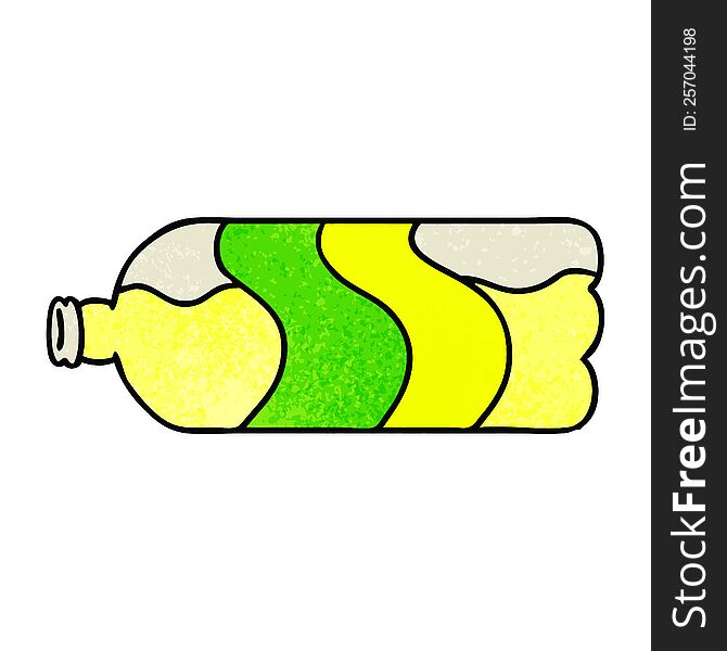 hand drawn textured cartoon doodle of a soda bottle