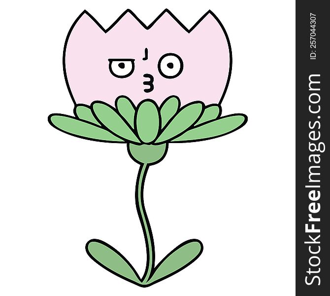 cute cartoon of a flower. cute cartoon of a flower