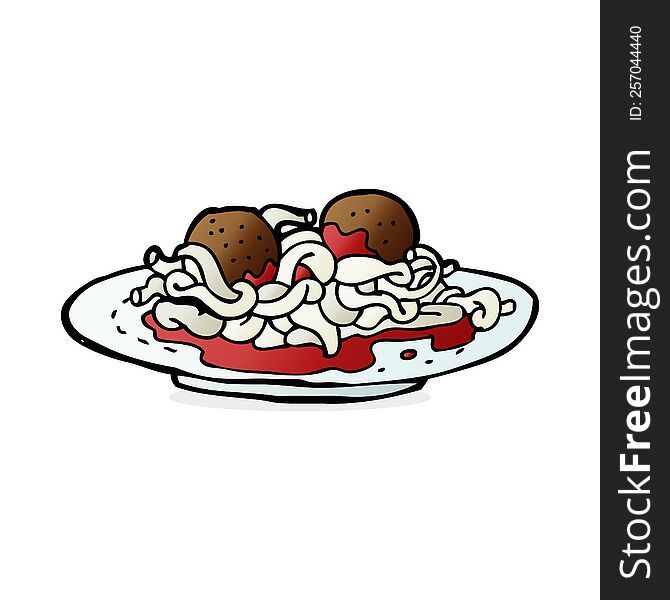 cartoon spaghetti and meatballs