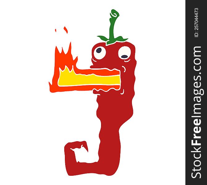 Cartoon Doodle Red Hot Chili