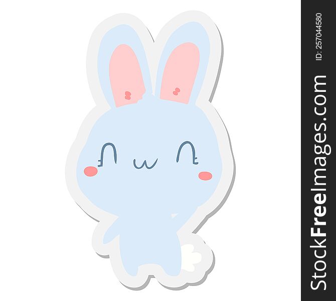 Cartoon Rabbit Waving Sticker
