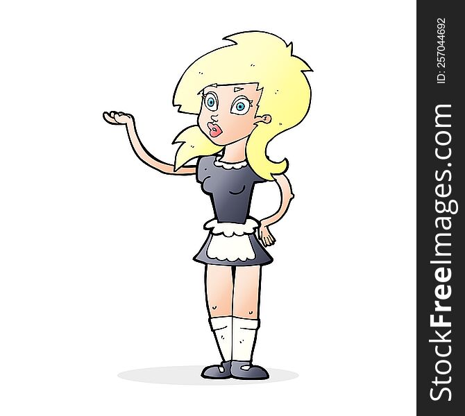 Cartoon Pretty Waitress