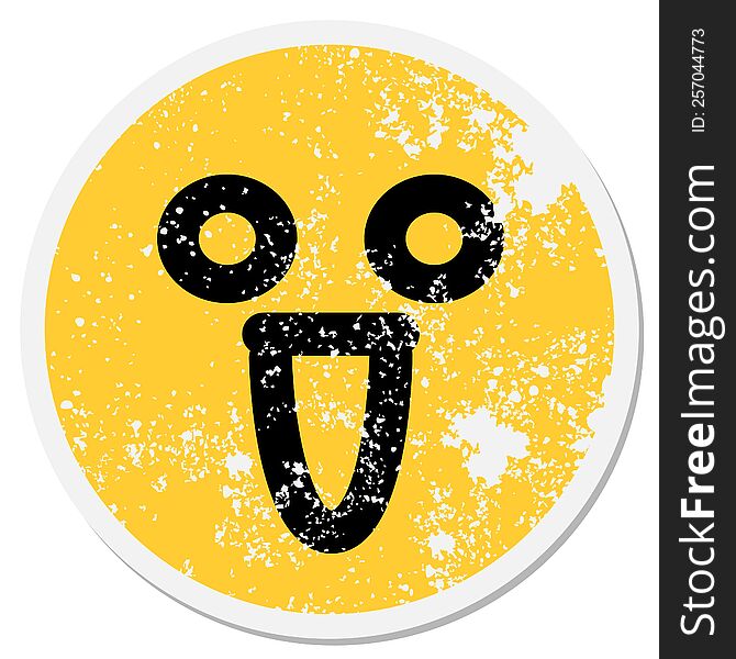 Happy Blank Eye Face Circular Sticker