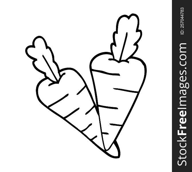 line drawing cartoon carrots