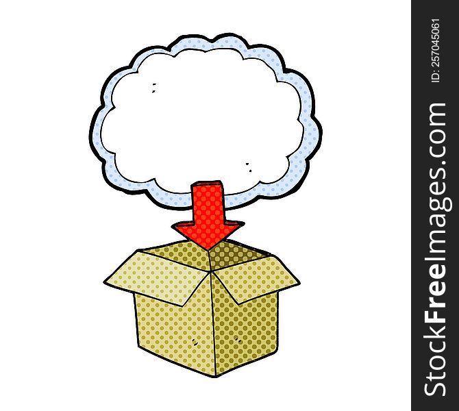 Cartoon Download From The Cloud Symbol