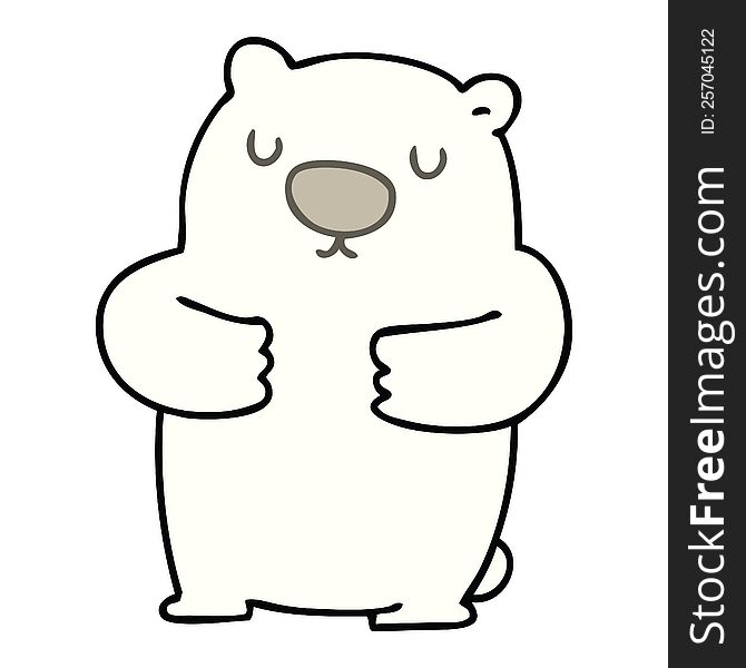 hand drawn quirky cartoon polar bear. hand drawn quirky cartoon polar bear