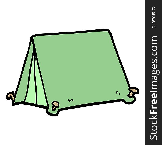 hand drawn doodle style cartoon tent