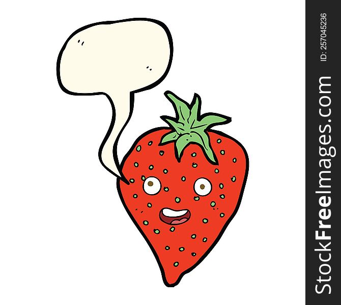 Cartoon Strawberry With Thought Bubble