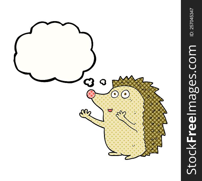 Thought Bubble Cartoon Cute Hedgehog