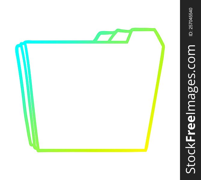 Cold Gradient Line Drawing Cartoon Business Folders