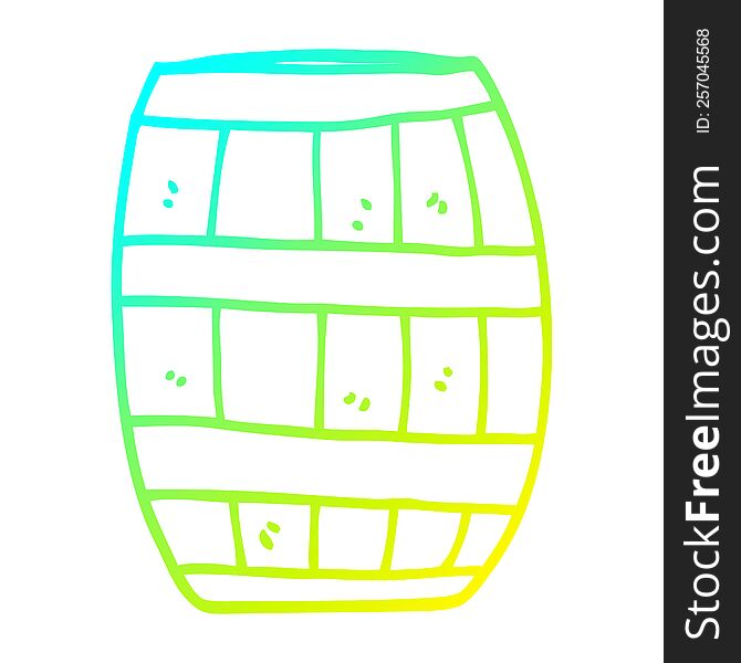 cold gradient line drawing of a cartoon barrel