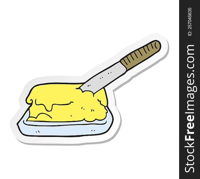 Sticker Of A Cartoon Butter