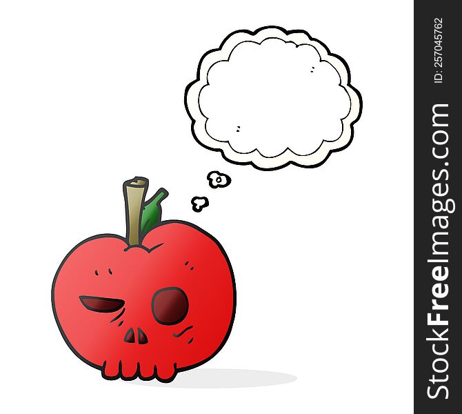 freehand drawn thought bubble cartoon poison apple