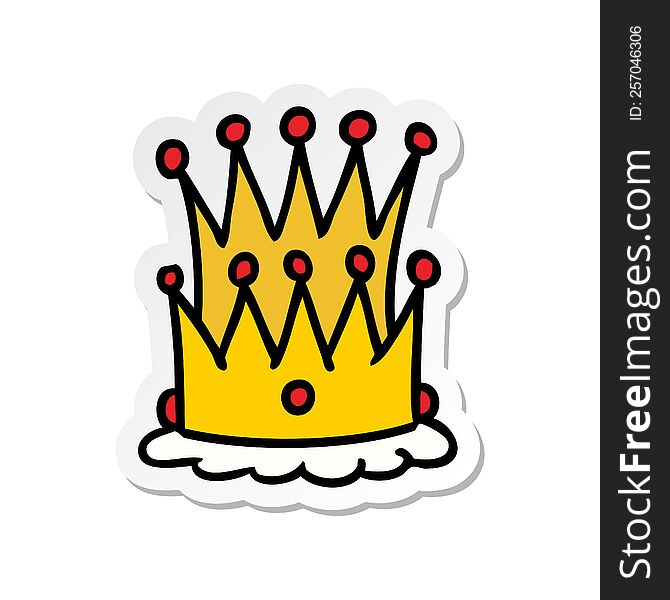 Sticker Cartoon Doodle Of Two Crowns