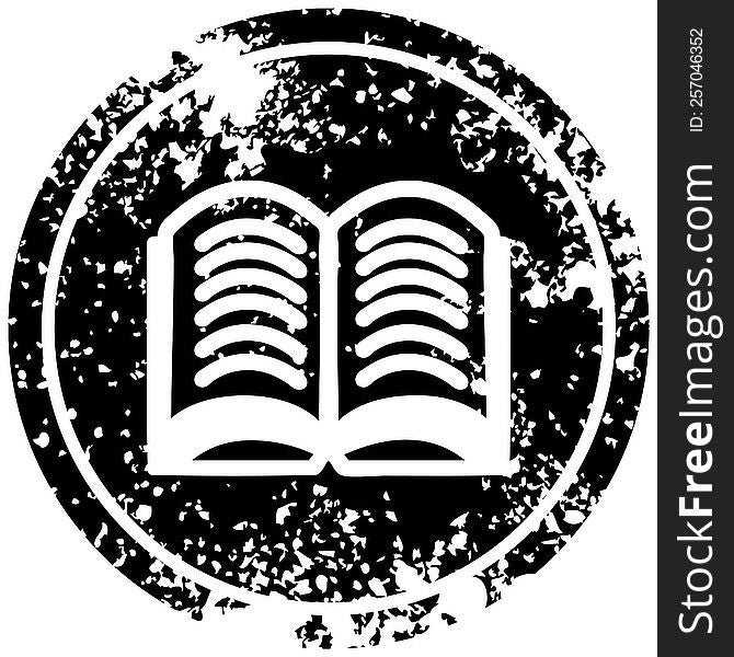 open book distressed icon symbol