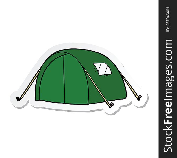 sticker of a cartoon tent