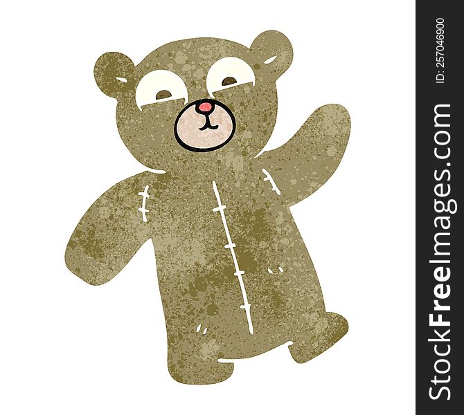 Retro Cartoon Teddy Bear