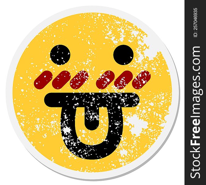 blushing confused face circular sticker