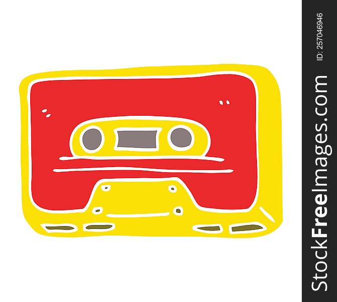 flat color style cartoon old tape cassette