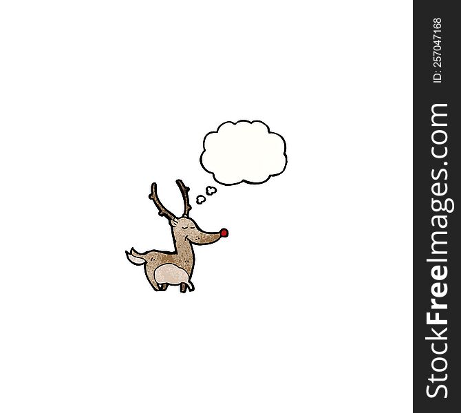 Cartoon Reindeer With Thought Bubble
