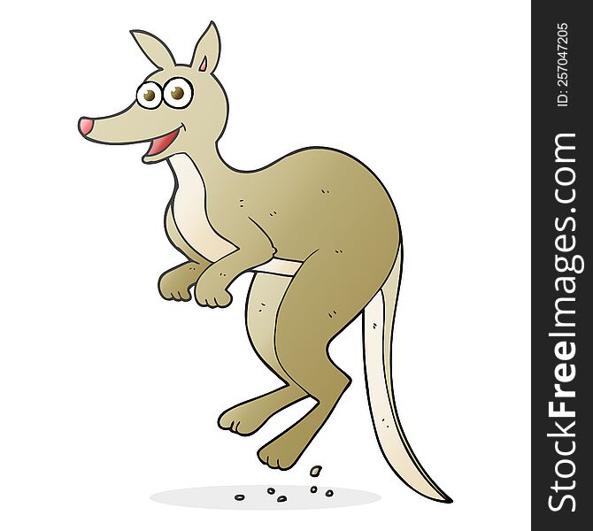 freehand drawn cartoon kangaroo