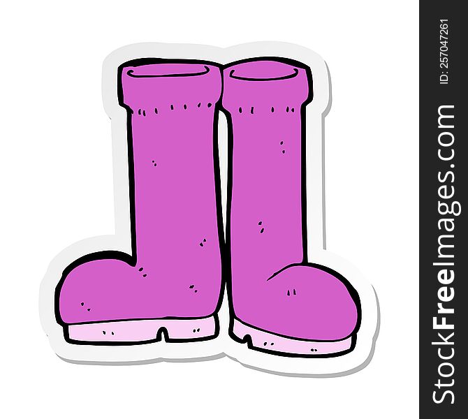 sticker of a cartoon rubber boots