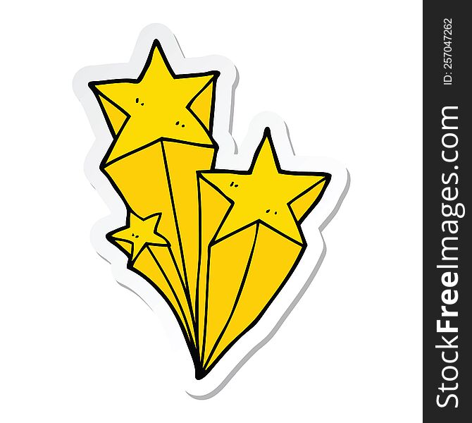 Sticker Of A Cartoon Shooting Stars