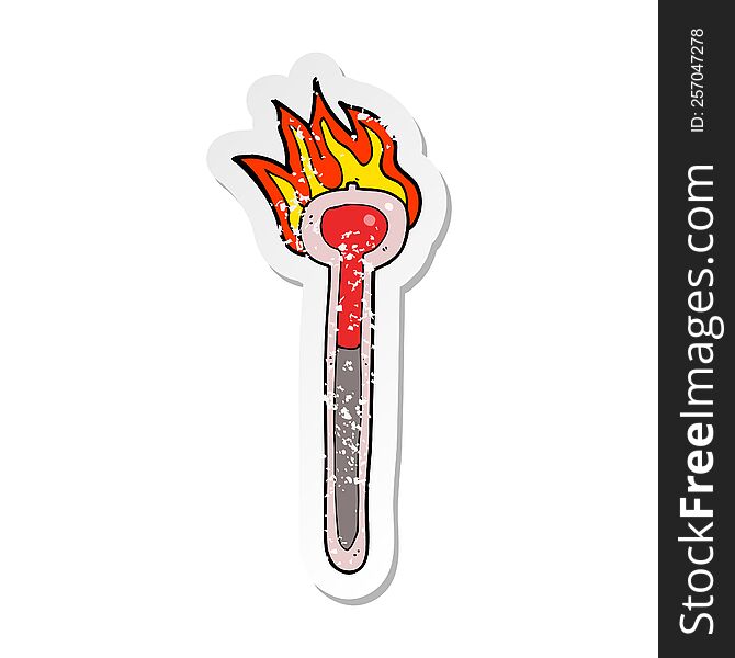 Retro Distressed Sticker Of A Cartoon Hot Thermometer