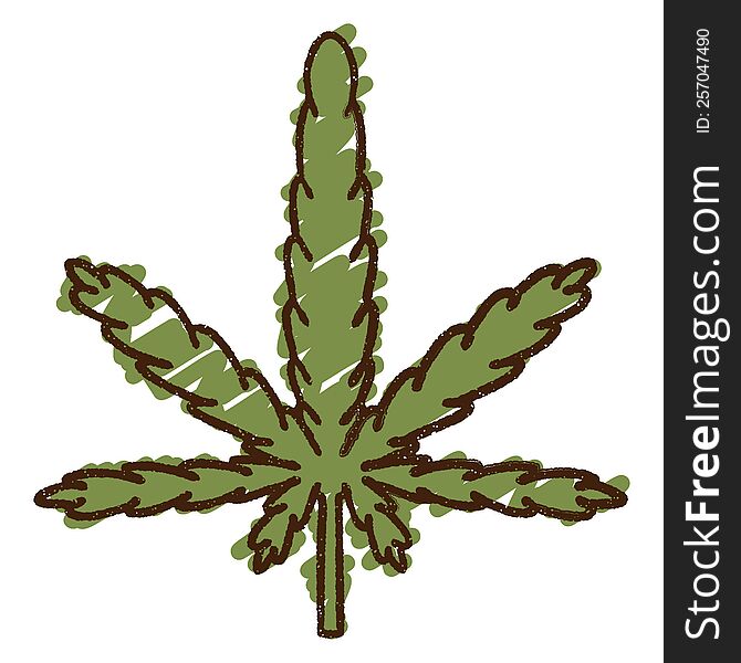 Marijuana Leaf Chalk Drawing