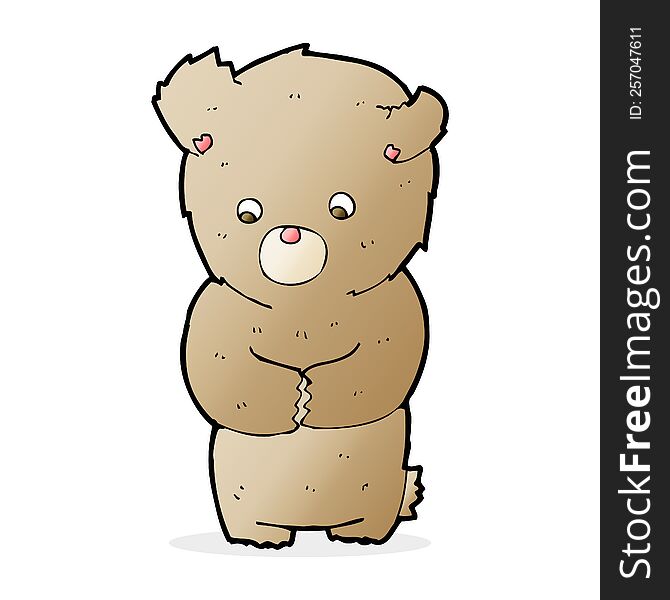 cartoon shy teddy bear