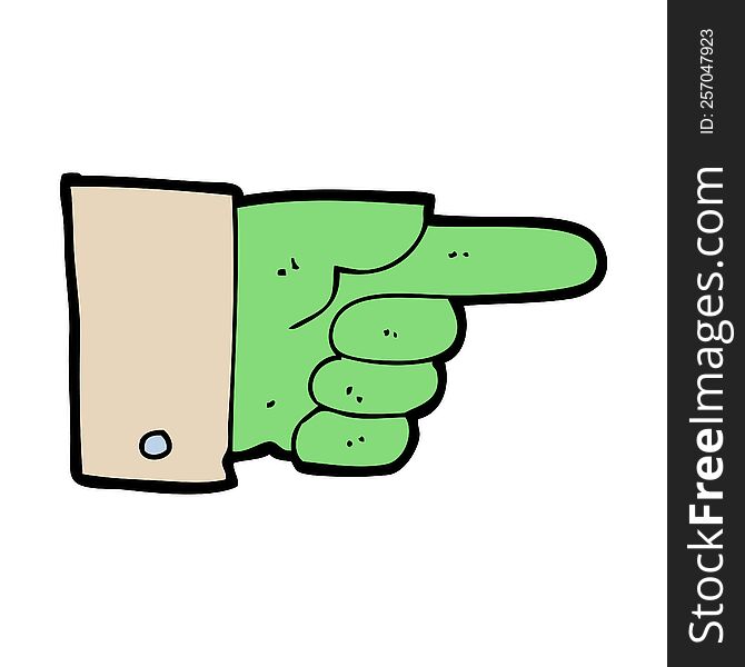 cartoon pointing zombie hand