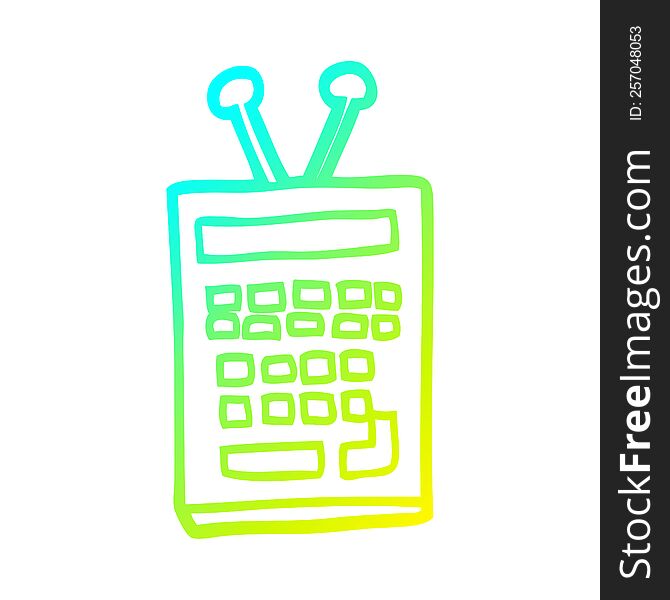 cold gradient line drawing of a cartoon scientific instrument