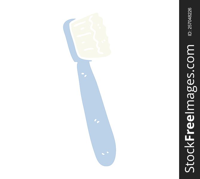 flat color illustration cartoon tooth brush