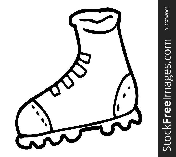 black and white cartoon walking boot