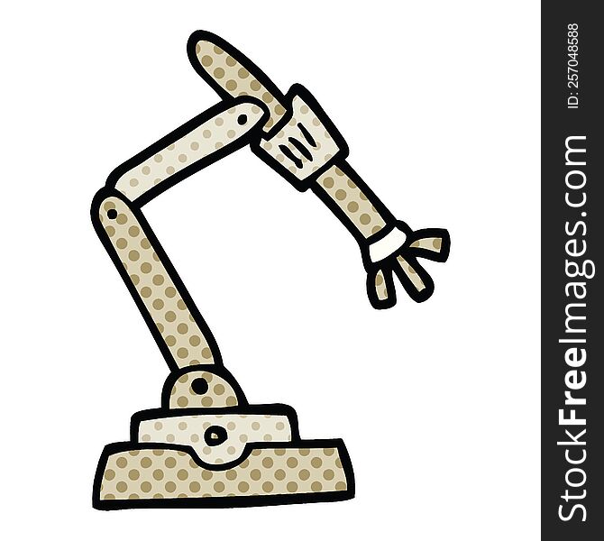 Comic Book Style Cartoon Robot Hand