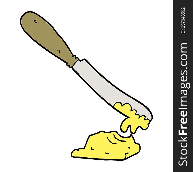 Cartoon Knife Spreading Butter