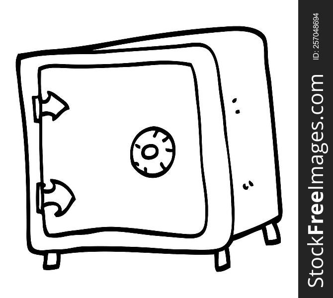 black and white cartoon old safe