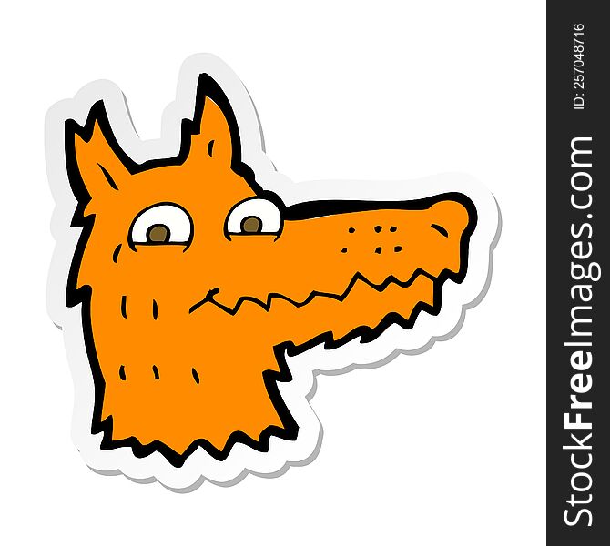 Sticker Of A Cartoon Fox Head
