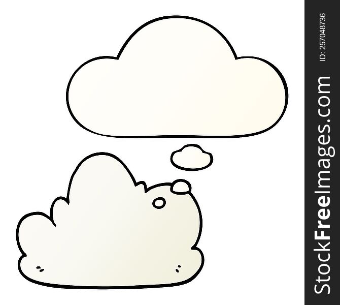 Cartoon Cloud And Thought Bubble In Smooth Gradient Style