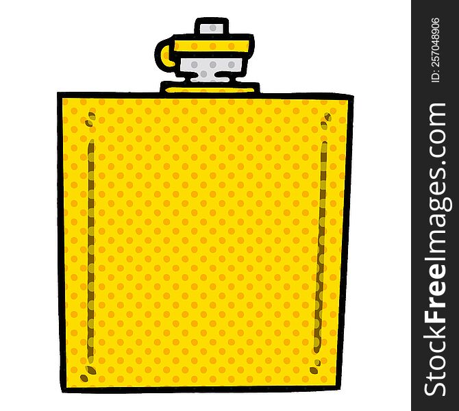 Quirky Comic Book Style Cartoon Hip Flask